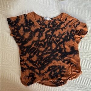 linen of earth and salt Tie-Dye Short Sleeve Tee in Rust and Black
